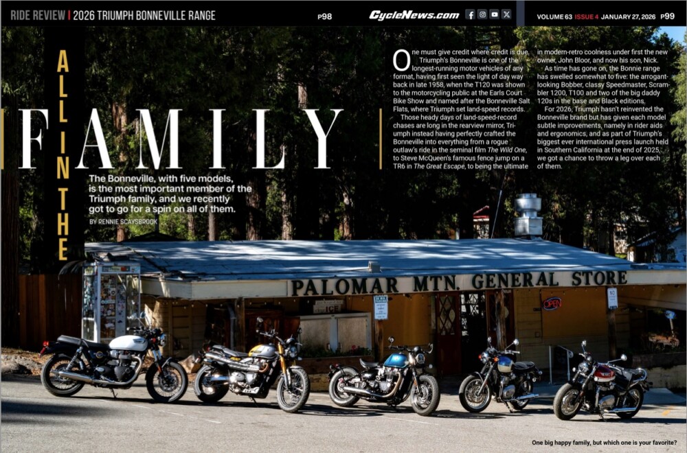 Cycle News Magazine 2026 Triumph Bonneville Lineup review