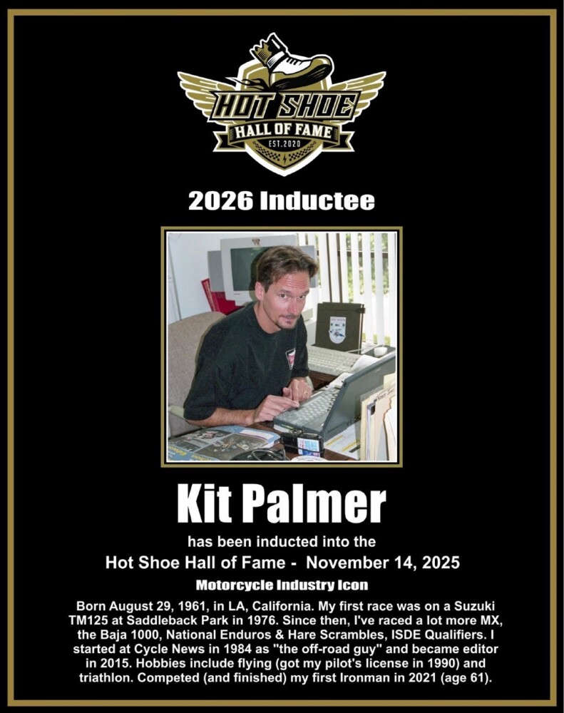Kit Palmer 2026 Hot Shoe Hall of Fame